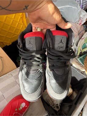 Nike Kids Black and Red High-Top Sneakers